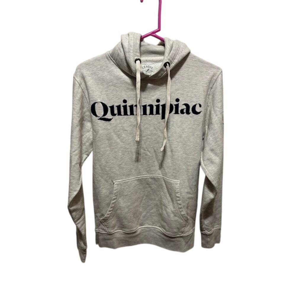 Quinnipiac College Hoodie Cowl Neck by League Gray Pullover size women's small